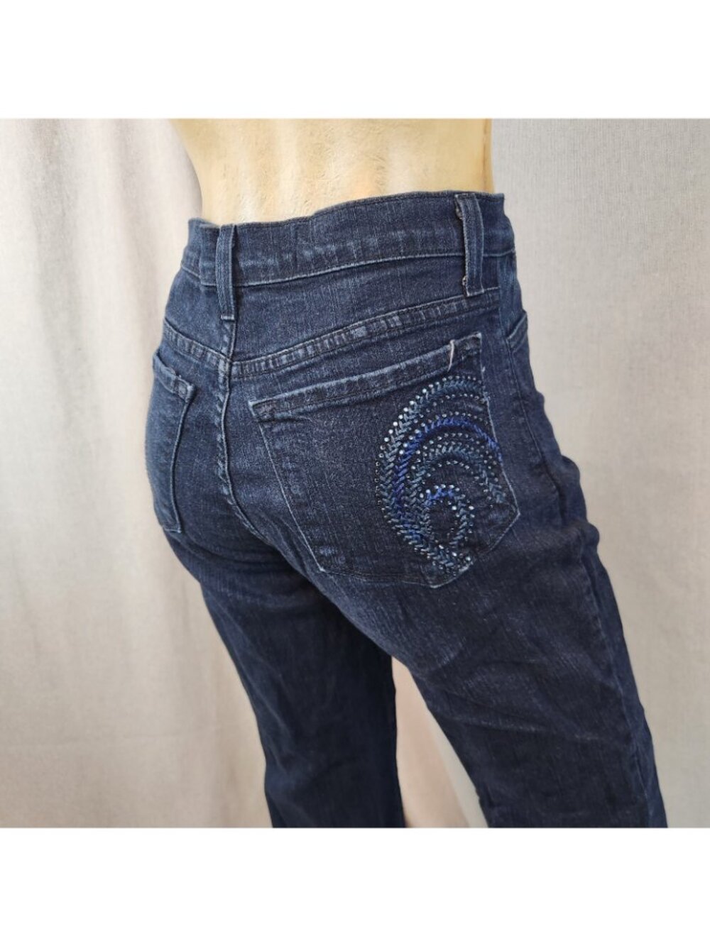 NYDJ Not Your D Blue Dark Wash Mid Rise Denim Blue Jeans Size 4 SMALL 27 Wx 31 I - Picture 6 of 8